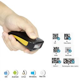 NETUM Bluetooth 2D Escáner de código de barras 3 en 1 Pequeño lector de código de barras QR portátil Pistola inalámbrica automática Escaneo Clip trasero para almacén 240318