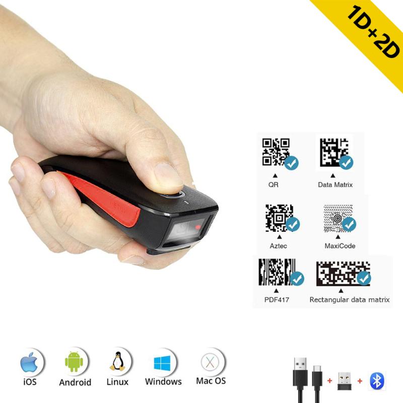 NETUM Bluetooth And 2.4GHz 1D 2D Barcode Scanner Pocket Wireless QR Code Reader Data Matrix PDF417 Android Windows Tablet