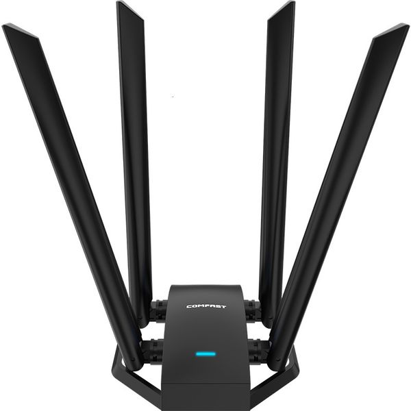 Adaptateurs réseau Comfast 1300Mbps Dual Dand 2.4G 5GHz Usb Carte réseau Adaptateur WiFi sans fil Gain élevé Antenne 4 * 6dbi Desktop Linux Wi-fi Receive 230701