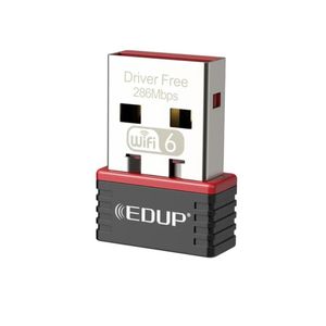Adaptateurs réseau Edup 300Mbps 286Mbps Jeu USB Wifi 6 Adaptateur Mini Lecteur de carte Récepteur sans fil haute vitesse Ep-Ax300 Drop Livraison Comp Otflj