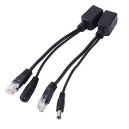 Connecteurs de câble réseau 2pcs / lot couleur noir / blanc Ethernet PoE Adaptateur Bande Sned Switch Splitter Kit Rj45 Injector Drop Delivery Com Otycu