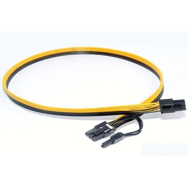 Conectores de cable de red 6 pines macho a 8 pines o extensión de convertidor de potencia Pci Express dual para tarjeta de video de minería Gpu Pcie 20 cm2469620 Dr Ot5Vz