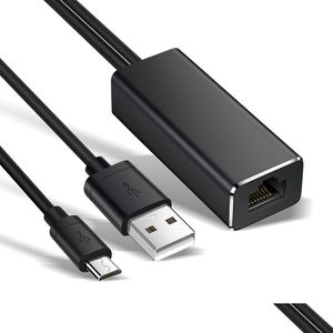 Netwerkkabelconnectoren Micro USB2.0 naar Rj45 Ethernet-adapter 10 / 100Mbps-kaart voor Fire TV Stick Home Mini / Chromecast Tra Drop Lever Ot3Kh