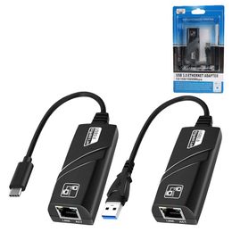 Conectores de red USB 3.0 USB-C Tipo-c a RJ45 100/1000 Gigabit Lan Ethernet LAN Adaptador de red 100/1000Mbps para Mac/Win PC 243S Con paquete de caja