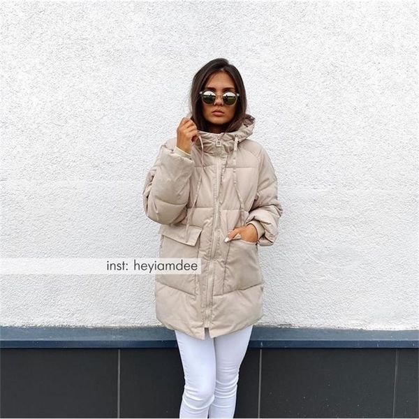 Réseau kapok yi femme longue mian bao fu 2020 hiver coton manteau ample LJ200826