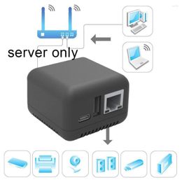 Netwerkprintserver met 1x 10/100 Mbps RJ-45 LAN-poort WiFi-functie USB 2.0 BT 4.0 Ondersteuning voor Windows XP Android