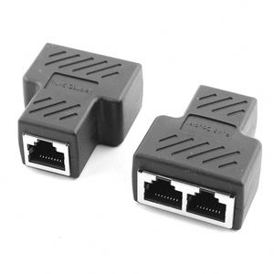 Netwerk RJ45 Kabelpoort Netwerkkabel Splitter Extender Plug Adapter Connector (8 Core) gesplitst in twee splitter