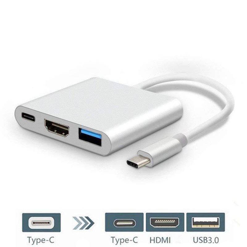 Networking-Hub 3 in 1 USB-C 3.1 Typ C bis 4K HDMI-kompatibler USB 3.0-Ladungsadapterkabel OTG-Hub-Konverter für Laptop Huawei P50 P30 P30 Mate40 Samsung S20 S11 S9 S8 Plus