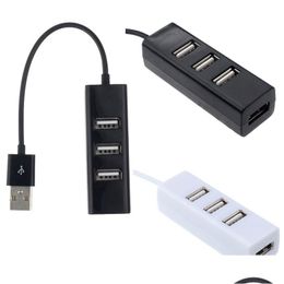 Hubs réseau Mini 4 ports USB 2.0 Hub Splitter pour ordinateur portable PC Périphériques Accessoires Support Taux de transfert de données 480Mbps DRO OTCS6