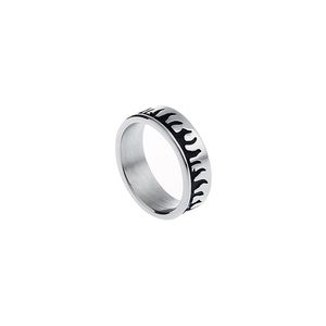 Neutrale donkere stijl titanium stalen druipen vlam ring ins straatmode trendy merk licht luxe niche hip-hop mannelijke sieraden