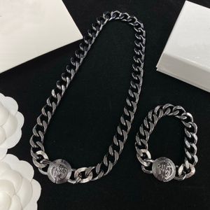 Neutrale stijl goud zwarte dikke ketting Cuba choker kettingen armband 18K vergulde mannen armband vrouwen oorbel ringen sets hiphop rock punk ontwerper sieraden XMS26 --023