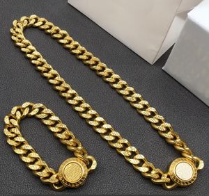 Style neutre chaîne épaisse Cuba colliers ras du cou bracelet plaqué or 18 carats hommes bracelet femmes boucles d'oreilles anneaux ensembles hiphop rock punk designer bijoux XMS26 - 007