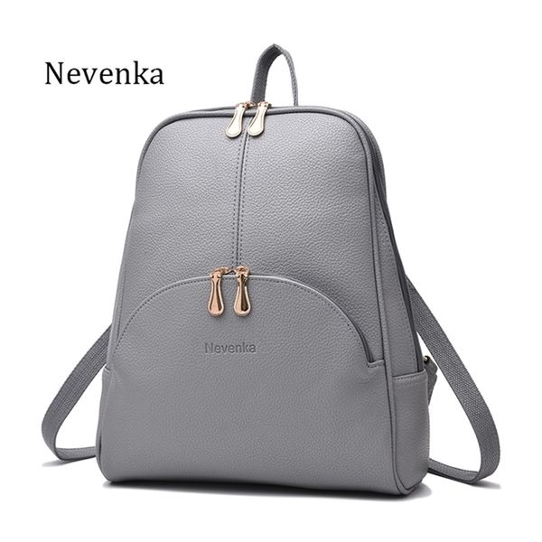 Nevenka mini femmes légers packs de jour filles sac à dos dames en cuir sac école femelle gris sac à dos noir y201224