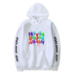 Nooit brak opnieuw opnieuw hoodie mannen / vrouwen sweatshirtharajuku youngboy katoen oversize sweatshirts bedrukt streetwear wit plus size1