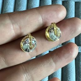 Nunca se desvanecen niñas niño marca original gran diamante amor sólido perno prisionero Acero inoxidable 316L Oro 18k hombres mujeres letra CA tornillo logo pendientes joyería para fiesta de boda