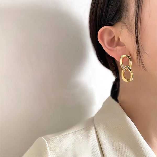 Pendientes circulares de plata y oro rosa de 18k de tamaño medio, joyería de acero inoxidable 316l para mujer, aros para fiesta y boda, venta al por mayor