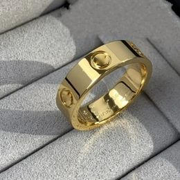 Ne se décolore jamais Logo original graver large 5,5 mm diamant LOVE Ring fille garçon 18K Or Argent Rose Titane Acier Anneaux Femmes hommes amoureux bijoux de mariage 6 7 8 9 10 11 12 USA taille