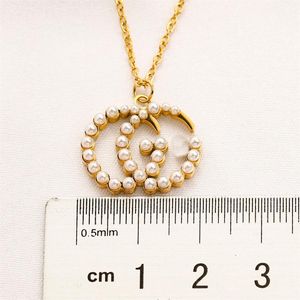 Jamais Fading 14K Plaqué Or Marque De Luxe Designer Pendentifs Colliers En Acier Inoxydable Double Lettre Ras Du Cou Pendentif Collier Chaîne 281C