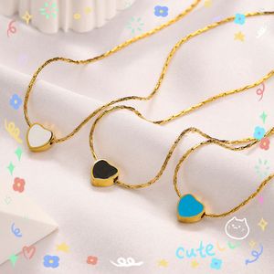 Nunca se desvanece 18K chapado en oro Diseñador de la marca de lujo Colgantes Collares de acero inoxidable Doble letra Gargantilla Collar colgante Cadena Accesorios de joyería Regalos de amor