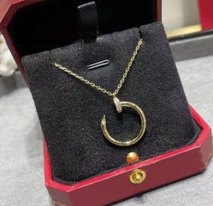 Nooit vervagen 18K vergulde luxe designer kettingen roestvrij stalen nagel hanger ketting ketting sieraden bruiloft sieraden