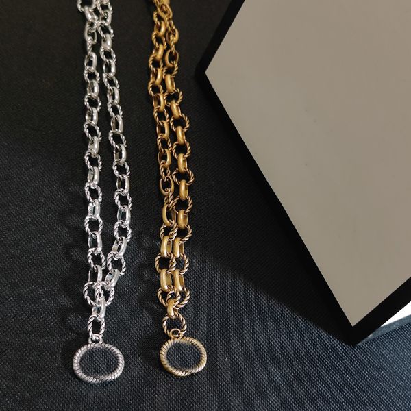 Ne jamais faire tomber 18 carats à or Luxury G Lettre de créateur Pendants Colliers Colliers Copper Choker Pendant Collier Perles de chaîne Bijoux Accessoires Cadeaux