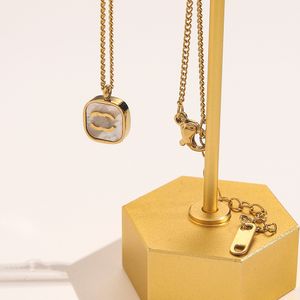 Ne se décolore jamais Double lettre pendentifs colliers plaqué or 18 carats marque de luxe concepteur en acier inoxydable ras du cou pendentif collier chaîne bijoux accessoires ZG1470
