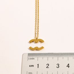 Ne jamais déconcerter les pendentifs de créateurs de marques de luxe Colliers plaqués en acier or argent double lettre coulleur collier collier joelry accessoires accessoires