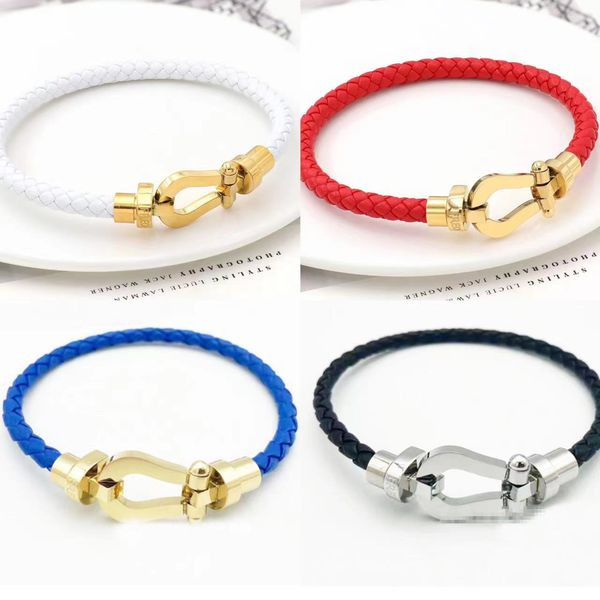 Never FADing tissage bracelets en forme de U Cuff pour hommes femmes 18k plaque à or bracelets de créateurs de luxe Bracelets en acier inoxydable