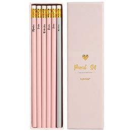 Nooit roze serie potlood set voor school hout standaard hb macaron potloden zakelijke meisjes geschenk briefpapier kantoor schoolbenodigdheden 201214