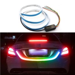 Nouveau 1.2 m voiture coffre arrière feu arrière dynamique avertissement inverse LED bande 12 v Auto frein supplémentaire suivre Trun Signal lampe coloré