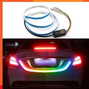 Nouveau 1.2 m voiture coffre arrière feu arrière dynamique avertissement inverse LED bande 12 v Auto frein supplémentaire suivre Trun Signal lampe coloré