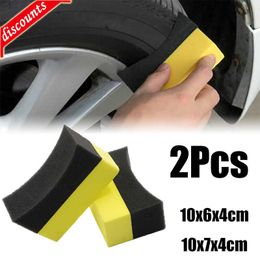 Nouveau 1/2 pièces voiture roue nettoyage éponge pneu lavage essuie-glace eau aspiration éponge tampon cire polissage pneu brosses outils voiture lavage accessoires