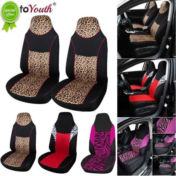 Nouveau 1/2 pièces housse de siège de voiture avant ajustement universel pour la plupart des sièges baquets doré imprimé léopard voiture-style accessoires de voiture de mode