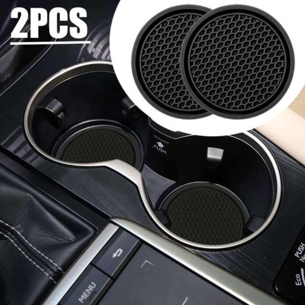 Nuevo 1/2 unids/set negro Auto portavasos antideslizante inserto posavasos almohadillas accesorios interiores Universal se adapta perfectamente a la mayoría de las tazas