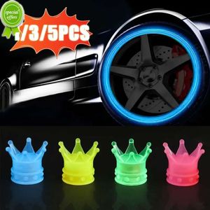 Bouchons de Valve de pneu de voiture, couronne lumineuse, bouchons de tige décoratifs de pneu de moto, couvercle anti-poussière fluorescent, 1/3/5 pièces, nouveau