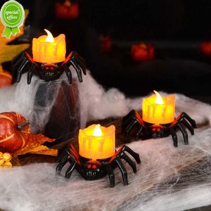 Nieuwe 1/3Pcs Halloween Spider LED Kaarslicht Pompoen Lamp voor Halloween Party Woondecoratie Ornamenten Spookhuis horror Props