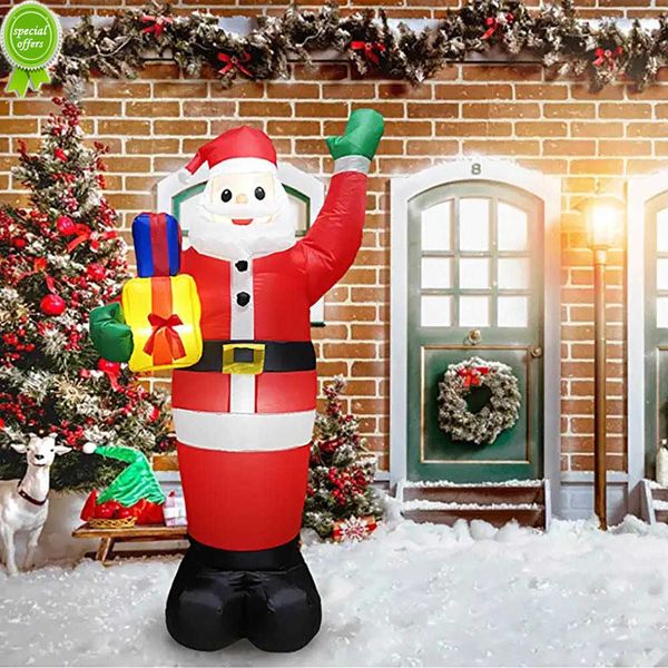 Nueva nevera hinchable gigante de 1,5 metros con LED Decoración hinchable Papá Noel de 1,8 metros para fiestas navideñas y