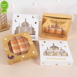 Nouveau 1-5 pièces Eid Mubarak boîte-cadeau bonbons gâteau chocolat emballage boîte Ramadan Kareem décoration de la maison 2023 islamique musulman fête fournitures