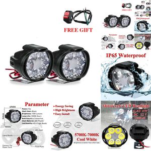 Nouveau 1 paire 6 ampoules LED Motorcycle Spotlights Spotlights Fogs Fogs Vehicle Auxiliary Brighess Electric Car Light