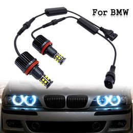 NIEUWE 1 Paar Auto 120 W H8 LED Angel Eyes Headlamp Wit Drijfslamp Lamp voor BMW E39 E63 E70 E82 E90 E92 X3 X5 x6 Z4 2007-13