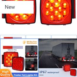 Nuevo 1 par de luces traseras de remolque de remolque de remolque de LED trasero impermeable para camiones para botes de automóvil