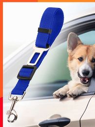 Nouveau 1 pièces Nylon Pet chien chat voiture ceinture de sécurité harnais réglable ceinture de sécurité laisse laisse pour petits chiens moyens voyage Clip fournitures pour animaux de compagnie