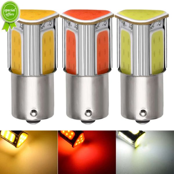 Ampoule LED P21W BA15S 1156 Bay15D 1157 COB 12V 7000K, clignotant de voiture blanc, feu de freinage, feu arrière de moto, 1 pièce, nouveau