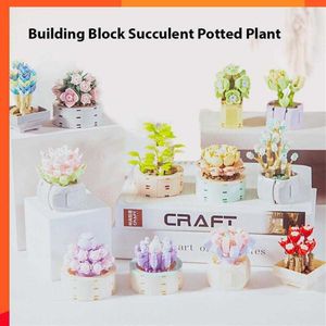 Nouveau 1 Set Succulentes Blocs de Construction Bricolage Plante Modèle Gypsophile Assemblé Briques Enfants Jouets 12 Styles Classique Jeu Creative Abs