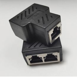 Nieuwe 1 tot 2 manieren RJ45 Ethernet LAN -netwerk Splitter Dubbele adapterpoorten Koppeling Connector Extender Adapter Connector Adapter voor