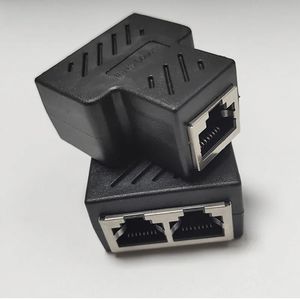 Nuevo 1 a 2 maneras de rj45 Ethernet LAN Splitter Splitter Adaptador doble Adaptador Conector Acoplador Extender el adaptador Adaptador Conector para el conector para