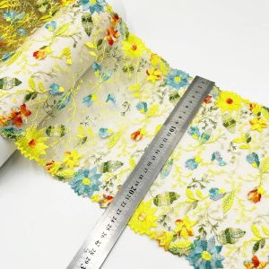 Nouveau 1 yards à double face jaune exquis petite fleur élastique élastique en tricot en tricot de sous-vêtements accessoires de dentelle