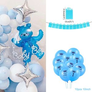 Ballons en Latex bleus de 1 an, décorations pour première douche de garçon, décor de fête de 1er anniversaire pour enfants Oh Baby, nouvelle collection