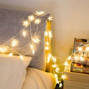 Nieuwe 10/20 LED-kerstverlichting Garland Batterij-aangedreven Star Twinkle String Light Koperdraad Verlichting Bruiloft Kerstdecoratie