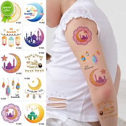 NIEUW 10/20PCS NIEUWE EID MUBARAK Tijdelijke tattoo -stickers Ramadan Kareem Decoratie Islamitische moslimfeestjes Eid Kids cadeau 2023